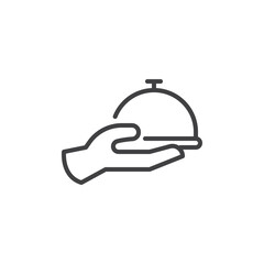 Serving food line icon