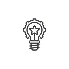 Creativity lamp line icon