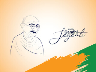 Fototapeta premium Hand drawn vector illustration gandhi jayanti background