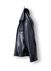 black leather jacket isolated
