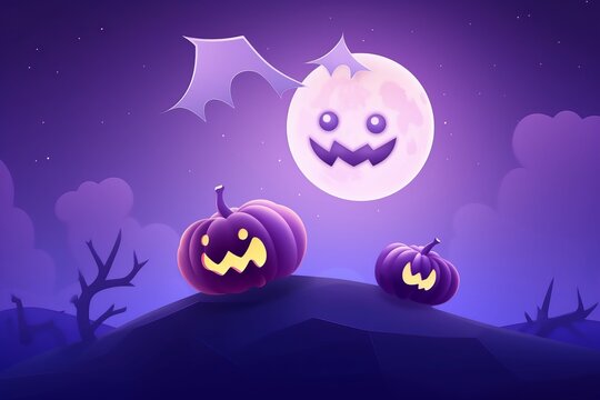 Spooky Yet Cute Halloween Vector Illustration for Kids