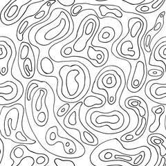 Black doodle  pen  vector seamless pattern. Hand drawn grunge curved and wavy lines . Chaotic ink brush.