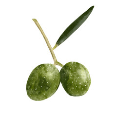 green olives with leaves