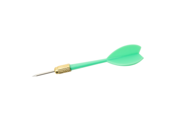 PNG, green dart for darts isolated on white background
