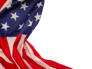 Part of the American flag is on a transparent background.