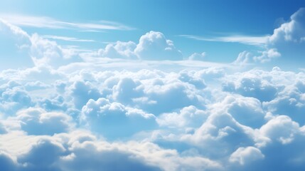Fototapeta na wymiar Photo of a clear blue sky with fluffy white clouds