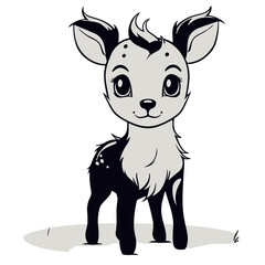 Cute Reindeer Bambi, Illustration, Festive, Christmas, Holiday
