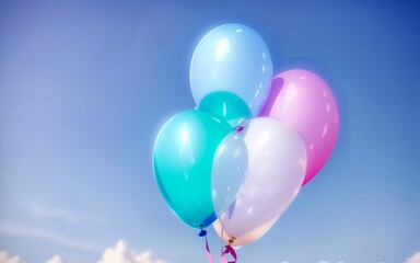 Obraz premium Vibrant Pastel Color Balloons Illuminate Playful Creations ai generated