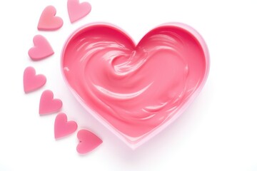 pink Wax for depilation in the form of a heart, Products for beauty salons