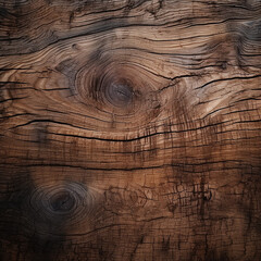 Naklejka premium texture of old dark cracked wood with knots, generative AI