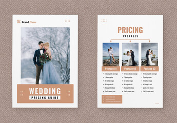 Wedding Price Guide Design