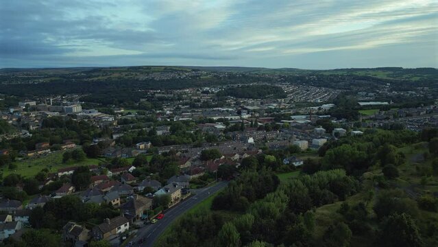 Rising Establishing Drone Shot Over Wrose in Bradford Suburbs