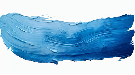 Grunge blue brush strokes oil paint isolated on white background