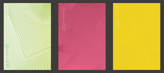Colorful linear composition. A set of layouts for the design of banners, posters and posters. Template for book covers, brochures, booklets and catalogs. An idea for creative design