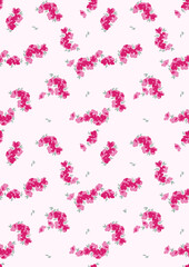 abstract vector pink color small flowers all over textiles design illustration digital image