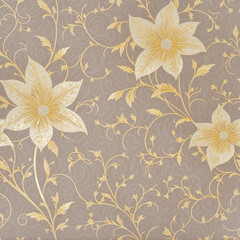 Geometric Floral Array: Gilded and White Blossom Pattern