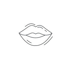 Lips line icon. female lips thin line icon.