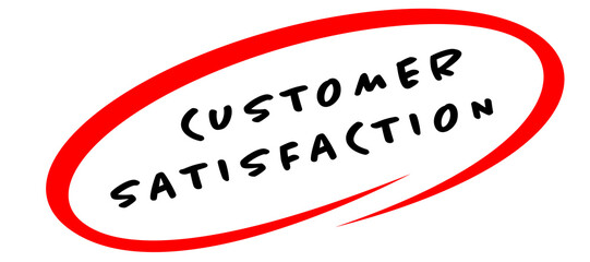 Digital png of customer satisfaction text in red ring on transparent background