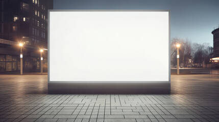 Billboard blank for outdoor advertising poster or light box showcase, mockup empty frame at street city, copy Space, advertisement concept, Generative AI