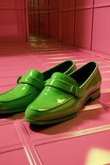 men's stylish shoes. pink and green palette