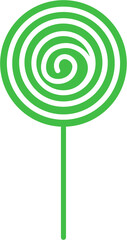 Digital png illustration of green spiral with line on transparent background
