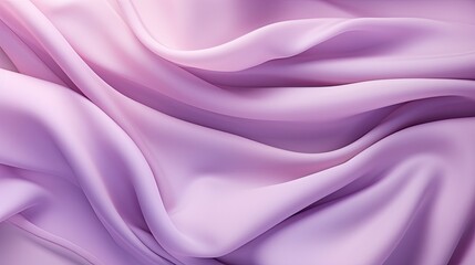 Fototapeta premium A fluid silk background texture in lavender shades, highlighting gentle ripples and soft folds flat lay.