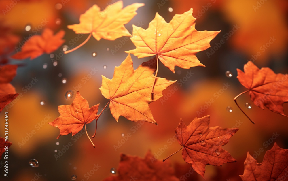 Canvas Prints maple leaf in autumn with maple tree under sunlight background