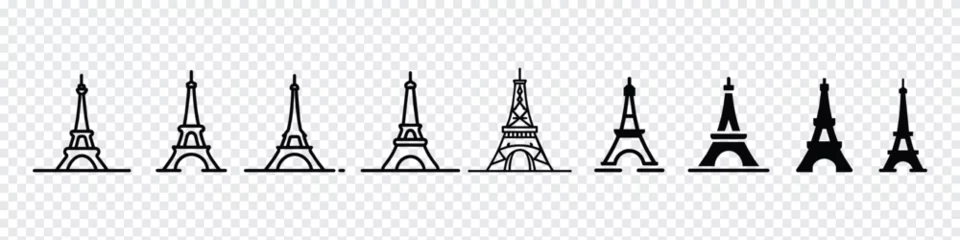 Deurstickers Eiffel tower icon vector, Eiffel towers in Paris. Eiffel tower icon, Travel and holiday symbols, Eiffel Tower, Paris. France flat vector illustration. Tower icon isolated on white background. © MdAtaurRahman