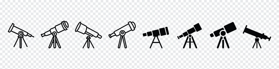 Telescope Icon, Telescope Icon Vector Design Template, telescope icon. Element of education icon for mobile concept and web apps. Thin line telescope icons can be used for web and mobile - obrazy, fototapety, plakaty