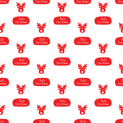 Christmas party with rein deer seamless repeat pattern