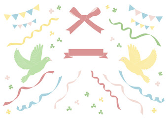 お祝い　パーティー　背景素材　セット