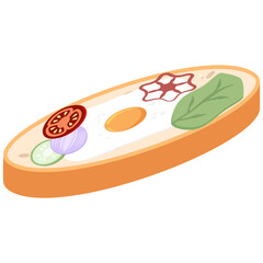 White Bread Slices With Fried Eggs Ready to Serve
