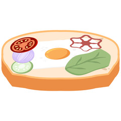 White Bread Slices With Fried Eggs Ready to Serve
