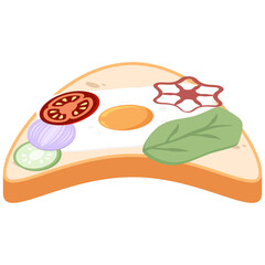 White Bread Slices With Fried Eggs Ready to Serve
