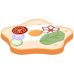 White Bread Slices With Fried Eggs Ready to Serve
