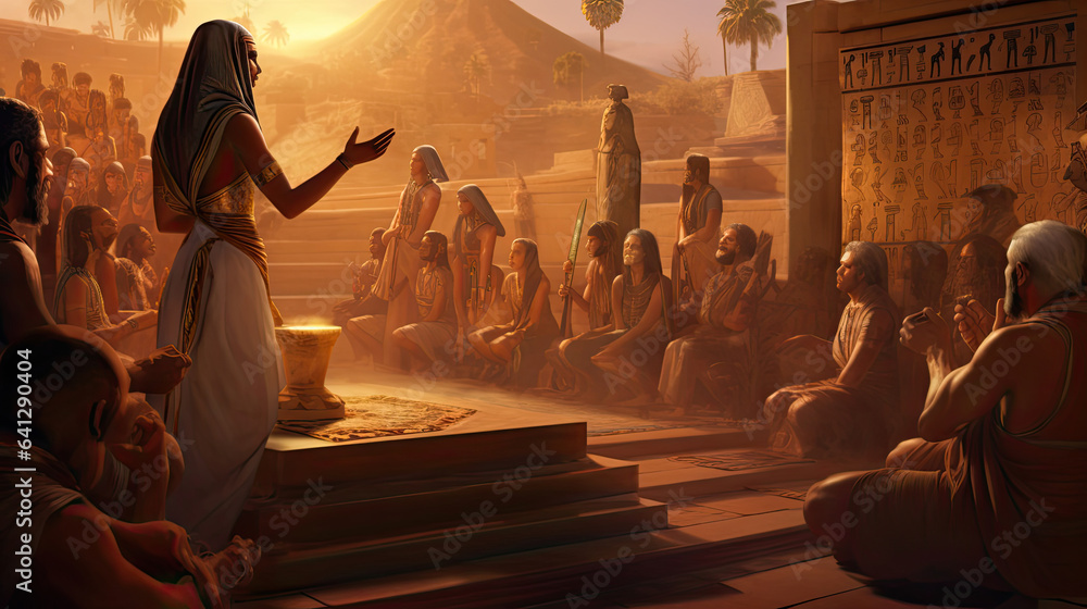 Canvas Prints ancient egyptian priest conducting a ritual