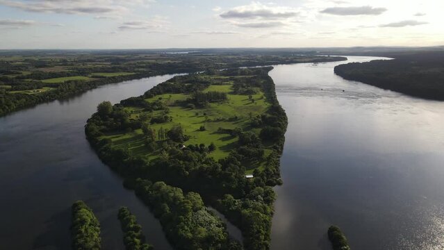 Wonderful View Of Green Eyot In Middle Of Island, Uruguay