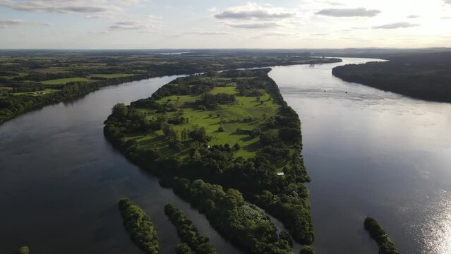 Overview Of Green Ait Surrounded With Water In Middle Of Island, Uruguay