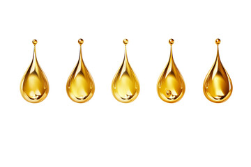 Oil drops. Serum droplet. Skincare gold drops. isolated on white/ transparent background
