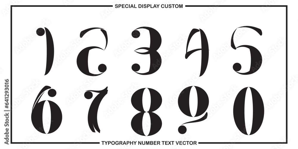 Poster assorted digital custom vector numbers. minimum. color gradation. dark. banner network. 3d effect. d