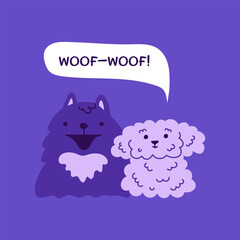 Vector illustration of dog best frieands