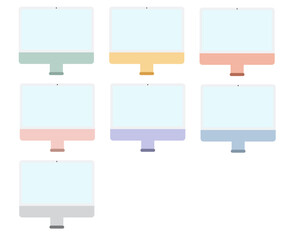 New iMac 24-inch personal computer icon color vector