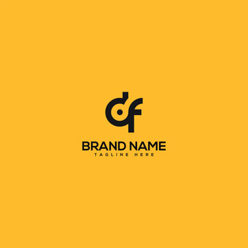 Abstract initial letter DF FD logo design template - vector