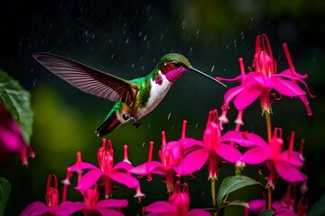 hummingbird and flower