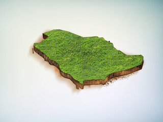 High-quality Saudi Arabia 3D soil map, Saudi Arabia 3D soil map render.