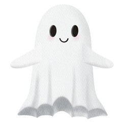 Halloween White Ghost Watercolor.