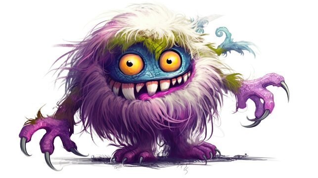 Funny monster colorful happy friendly monster for children room kids room nursery decoration wallpaper illustration graphic AI art