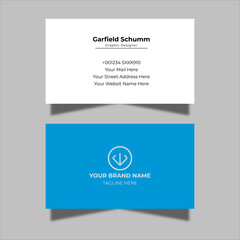Flat minimal horizontal double-sided business card template