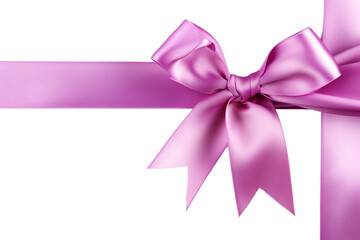 Pink and purple ribbon bow isolated on transparent background PNG