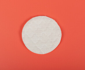Cotton Disks, Hygiene Pads on Pink Background, Round Facial Sponge, Soft Clear Disk Stack © artemstepanov